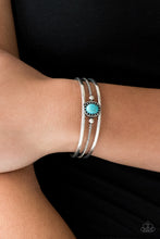 Load image into Gallery viewer, Paparazzi Accessories ⚘ Borderline Borderland - Blue Bracelet⚘ Flat Rate Ship $4.50 ⚘