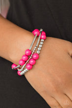 Load image into Gallery viewer, Paparazzi Accessories ⚘ New Adventures - Pink Bracelet⚘ Flat Rate Ship $4.50 ⚘