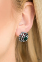 Load image into Gallery viewer, Paparazzi Accessories ⚘ Courtly Courtliness - Green Post Earrings⚘ Flat Rate Ship $4.50 ⚘
