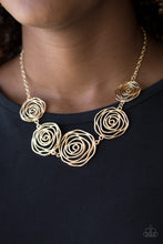 Load image into Gallery viewer, Paparazzi Accessories ⚘ Rosy Rosette - Gold Necklace⚘ Flat Rate Ship $4.50 ⚘
