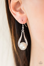 Load image into Gallery viewer, Paparazzi Accessories ⚘ HEADLINER Over Heels - White Earrings⚘ Flat Rate Ship $4.50 ⚘