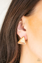 Load image into Gallery viewer, Paparazzi Accessories ⚘ Timeless In Triangles - Gold Clip-On⚘ Flat Rate Ship $4.50 ⚘