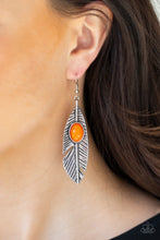 Load image into Gallery viewer, Paparazzi Accessories ⚘ Quill Thrill - Orange Earrings⚘ Flat Rate Ship $4.50 ⚘