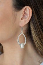 Load image into Gallery viewer, Paparazzi Accessories ⚘ Pony Up - White Earrings⚘ Flat Rate Ship $4.50 ⚘