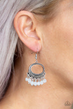 Load image into Gallery viewer, Paparazzi Accessories ⚘ Happy Days - White Earrings⚘ Flat Rate Ship $4.50 ⚘
