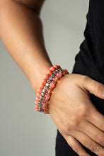 Load image into Gallery viewer, Paparazzi Accessories ⚘ Globetrotter Glam - Orange Bracelet⚘ Flat Rate Ship $4.50 ⚘