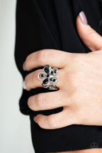 Load image into Gallery viewer, Paparazzi Accessories ⚘ Gardens Of Grandeur - Black Ring⚘ Flat Rate Ship $4.50 ⚘