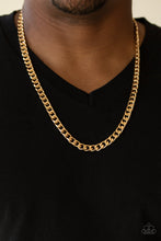 Load image into Gallery viewer, Paparazzi Accessories ⚘ The Game CHAIN-ger - Gold Mens Necklace⚘ Flat Rate Ship $4.50 ⚘