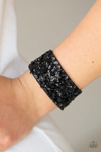 Load image into Gallery viewer, Paparazzi Accessories ⚘ Starry Sequins - Black Bracelet⚘ Flat Rate Ship $4.50 ⚘