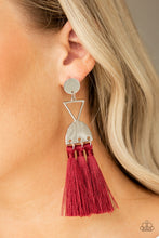 Load image into Gallery viewer, Paparazzi Accessories ⚘ Tassel Trippin - Red Post Earrings⚘ Flat Rate Ship $4.50 ⚘