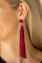 Load image into Gallery viewer, Paparazzi Accessories ⚘ Tightrope Tassel - Red Post Earrings⚘ Flat Rate Ship $4.50 ⚘