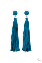 Load image into Gallery viewer, pittmanbling-and-jewelry-inc-presentstightrope-tassel-blue-post earrings-paparazzi-accessories