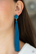 Load image into Gallery viewer, Paparazzi Accessories ⚘ Tightrope Tassel - Blue Post Earrings⚘ Flat Rate Ship $4.50 ⚘