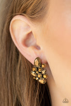 Load image into Gallery viewer, Paparazzi Accessories ⚘ Galaxy Glimmer - Brass Post Earrings⚘ Flat Rate Ship $4.50 ⚘