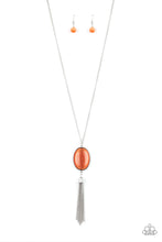 Load image into Gallery viewer, pittmanbling-and-jewelry-inc-presentstasseled-tranquility-orange-necklace-paparazzi-accessories