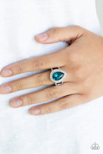 Load image into Gallery viewer, Paparazzi Accessories ⚘ Hollywood Heirloom - Blue Ring⚘ Flat Rate Ship $4.50 ⚘