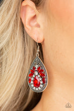 Load image into Gallery viewer, Paparazzi Accessories ⚘ Candlelight Sparkle - Red Earrings⚘ Flat Rate Ship $4.50 ⚘