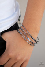 Load image into Gallery viewer, Paparazzi Accessories ⚘ Showstopping Sheen - Black Bracelet⚘ Flat Rate Ship $4.50 ⚘