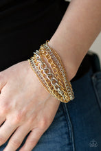 Load image into Gallery viewer, Paparazzi Accessories ❋Metallic Horizon - Gold Bracelet❋ Flat Rate Ship $4.50❋