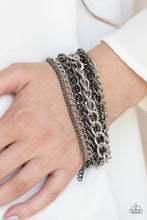 Load image into Gallery viewer, Paparazzi Accessories ⚘ Metallic Horizon - Black Bracelet⚘ Flat Rate Ship $4.50 ⚘