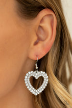 Load image into Gallery viewer, Paparazzi Accessories ⚘ High School Sweethearts - White Earrings⚘ Flat Rate Ship $4.50 ⚘