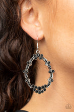 Load image into Gallery viewer, Paparazzi Accessories ⚘ Sparkly Status - Black Earrings⚘ Flat Rate Ship $4.50 ⚘