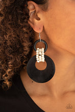 Load image into Gallery viewer, Paparazzi Accessories ⚘ Beach Day Drama - Black Earrings⚘ Flat Rate Ship $4.50 ⚘