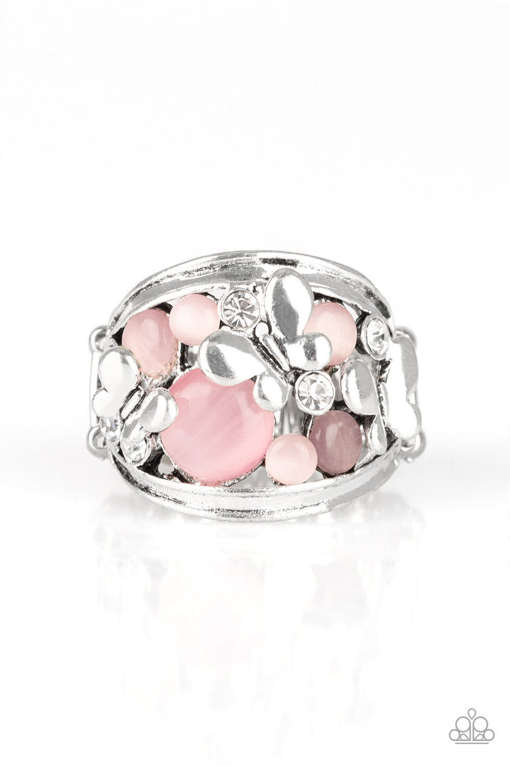 Paparazzi Accessories FLUTTER Me Up Pink Ring Flat Rate Ship 4.5 Pittman Bling Jewelry