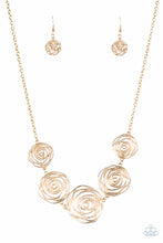 Load image into Gallery viewer, pittmanbling-and-jewelry-inc-presentsrosy-rosette-gold-necklace-paparazzi-accessories