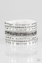 Load image into Gallery viewer, brought-to-you-by-pbjincrhinestone-rumble-white-bracelet-paparazzi-accessories
