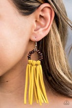 Load image into Gallery viewer, Paparazzi Accessories ❋Easy To PerSUEDE - Yellow Earrings❋ Flat Rate Ship $4.50❋
