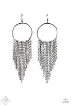 Load image into Gallery viewer, brought-to-you-by-pbjincstreamlined-shimmer-black-earrings-paparazzi-accessories
