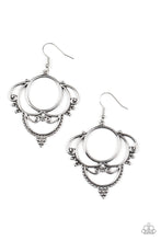 Load image into Gallery viewer, brought-to-you-by-pbjincmetallic-macrame-silver-earrings-paparazzi-accessories
