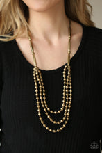 Load image into Gallery viewer, Paparazzi Accessories ❋Beaded Beacon - Brass Necklace❋ Flat Rate Ship $4.50❋
