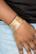 Load image into Gallery viewer, Paparazzi Accessories ⚘ Wire Warrior - Gold Bracelet⚘ Flat Rate Ship $4.50 ⚘
