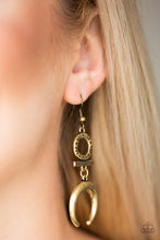 Load image into Gallery viewer, Paparazzi Accessories ⚘ Majestically Moon Child - Brass Earrings⚘ Flat Rate Ship $4.50 ⚘
