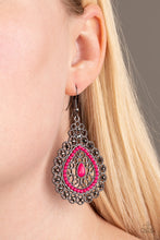 Load image into Gallery viewer, Paparazzi Accessories ⚘ Carnival Courtesan - Pink Earrings⚘ Flat Rate Ship $4.50 ⚘
