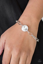 Load image into Gallery viewer, Paparazzi Accessories ⚘ All Aglitter - White Bracelet⚘ Flat Rate Ship $4.50 ⚘
