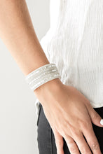 Load image into Gallery viewer, Paparazzi Accessories ⚘ Rebel Radiance - White Bracelet⚘ Flat Rate Ship $4.50 ⚘
