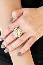 Load image into Gallery viewer, Paparazzi Accessories ⚘ FLUTTER Me Up - Yellow Ring⚘ Flat Rate Ship $4.50 ⚘
