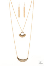 Load image into Gallery viewer, brought-to-you-by-pbjinctribal-trek-gold-necklace-paparazzi-accessories
