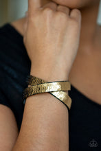 Load image into Gallery viewer, Paparazzi Accessories ⚘ Under The SEQUINS - Gold Bracelet⚘ Flat Rate Ship $4.50 ⚘
