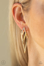 Load image into Gallery viewer, Paparazzi Accessories ⚘ Point-BANK - Gold Post Earrings⚘ Flat Rate Ship $4.50 ⚘
