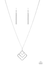 Load image into Gallery viewer, pittmanbling-and-jewelry-inc-presentssquare-it-up-silver-necklace-paparazzi-accessories
