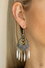 Load image into Gallery viewer, Paparazzi Accessories ⚘ Wolf Den - Yellow Earrings⚘ Flat Rate Ship $4.50 ⚘
