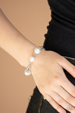 Load image into Gallery viewer, Paparazzi Accessories ⚘ Boardroom Baller - White Bracelet⚘ Flat Rate Ship $4.50 ⚘
