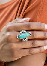 Load image into Gallery viewer, Paparazzi Accessories ⚘ Pioneer Paradise - Blue Ring⚘ Flat Rate Ship $4.50 ⚘
