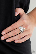 Load image into Gallery viewer, Paparazzi Accessories ⚘ Metro Queen - White Ring⚘ Flat Rate Ship $4.50 ⚘
